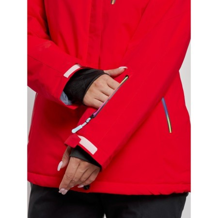 Ski costume female winter, size 46, red color-10