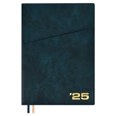 Dated 2025 diary, Escalada, A5+ 176 sheets, integral cover, artificial leather, foil embroidery, lies, block 80 g/m2, green block