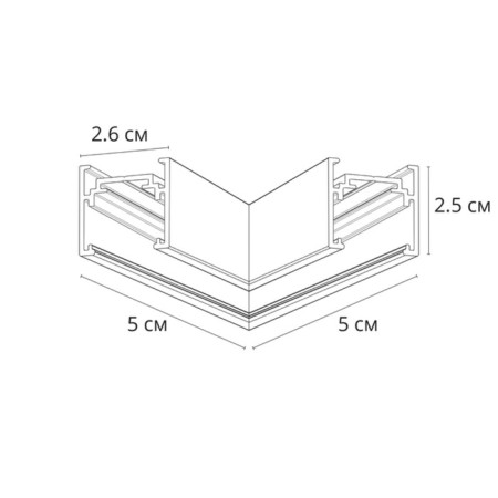 Corner Connector for the Arte Lamp Optima A740606, 2.5x5x5 cm, black-1