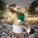 Soft toy "Deer in a striped cap with long legs" 60x17 cm