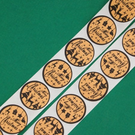 Stickers in the roll "Merry Christmas", 500 pcs, 2.5 x 2.5 cm-2