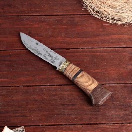Hunting knife "Gunnar" 22cm, blade 112mm/2.8 mm, with a pattern-1