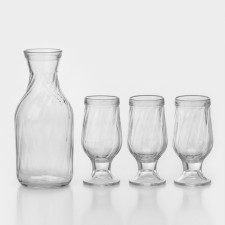 Glass set for wine, 4 items: decanter 1 l, glass 250 ml