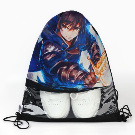 A bag for shoes "anime warrior" with a transparent window 30 x 40 cm-10