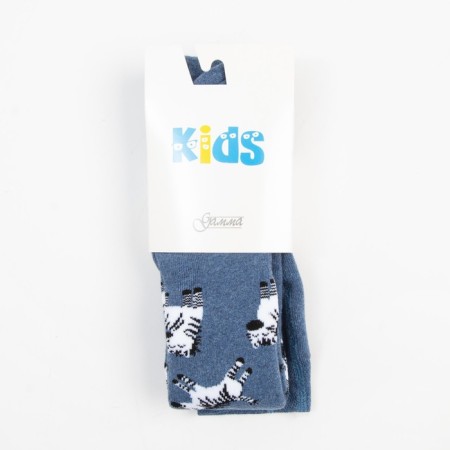 Pantyhose children's terry, color Denim Melange, height 104-110 cm-3