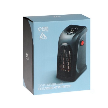 Portable heater Luazon LTO-02, 400W, 23 m², 2 modes, black, from the network-7