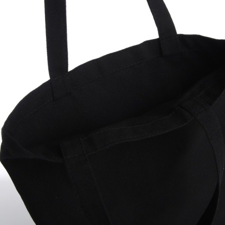 A shop bag without fastening, from textiles, black color-2