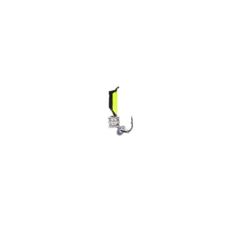 Mormyshka column black, lime abdomen + tetro cube silver, weight 0.7 g-1
