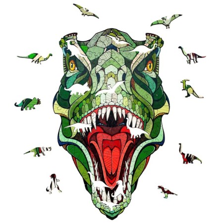 Wooden puzzle, puzzle EWA "Dinosaur T-Rex" 57x35 cm-12