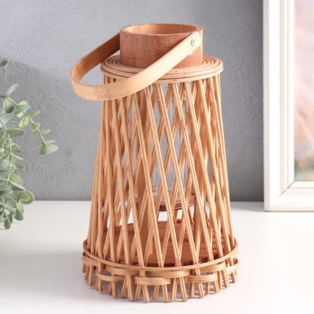 Summary of the tree on 1 candle "Lantern - Bamboo" with a handle 14.5x14.5x24 cm-2