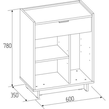 Tumbling with a box "Flex 27", 600 × 350 × 780 mm, color of oak shavinigan-2
