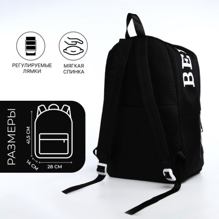 Youth backpack from textiles, 4 pockets, black/multi -colored color-1
