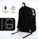 Youth backpack from textiles, 4 pockets, black/multi -colored color