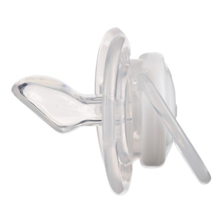 Nipple is an orthodotynic dummy, with a cap, +12 months, white transparent-5
