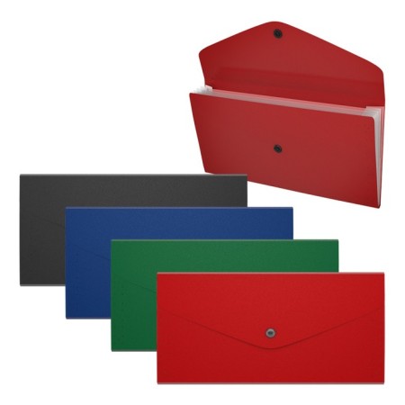 Folder folder, 260 x 132 mm (Travel), 4 departments, 400 μm, Erichkrause "Matt Classic", on the button, embossing "Sand", mix
