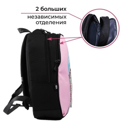 School backpack, ergonomic back Art Hype Girl, 39x32x14 cm-6