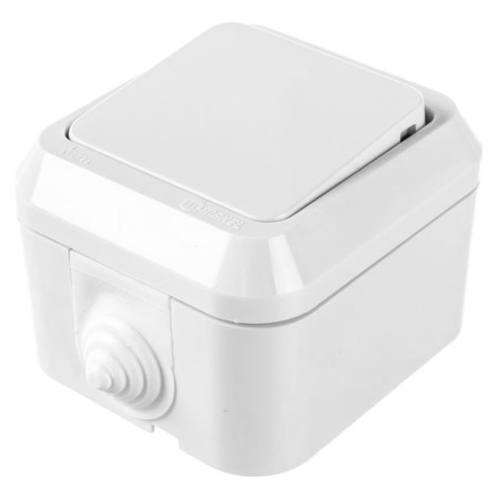 Makel 18300 switch, OP, 10A, IP44, 1 key, white color