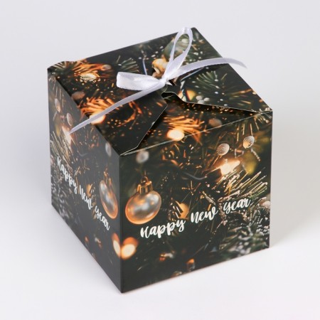 Gift folding box "Happy New Year", 10 x 10 x 10 cm-2