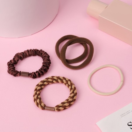 Hair elastic band "Jeannet" (set 5 pcs) codes, 5 cm, mix-1