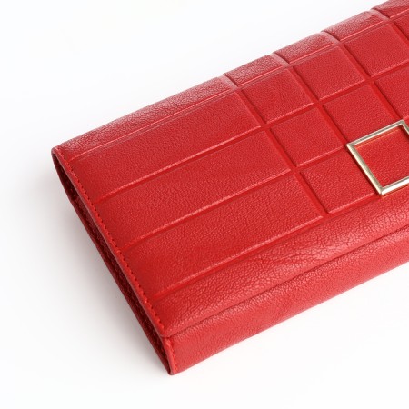 Women's wallet on magnet, red color-2