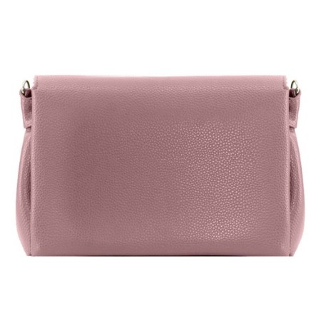 Bag women, genuine leather, pink 26x12x17 cm-1