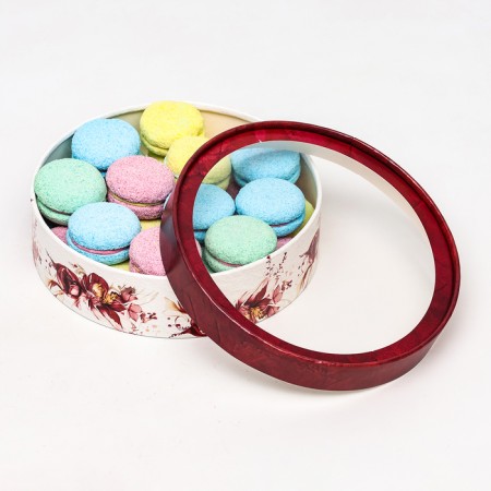 Box for Makarun tube with the window "Flowers", white-beard 20 x 6 cm-2