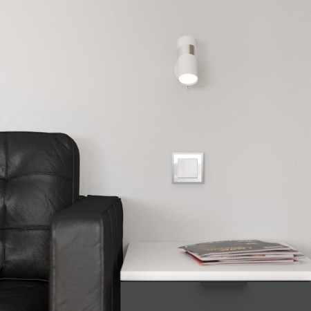 Frame W0012850, 1 Baguette socket, white silver-2