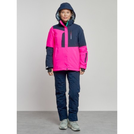 Ski costume female winter, size 44, pink color-4