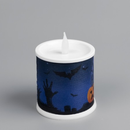 LED figure "Candle with pumpkin" 7.5 × 10 × 7.5 cm, plastic, batteries AG13x3, glow warm white-2