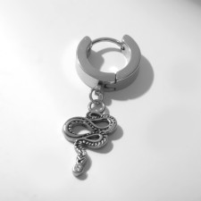 Piercing in the ear “Ring” Snake Rushing, D = 13 mm, silver color