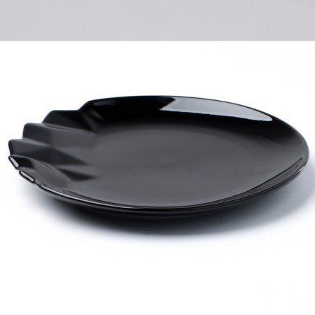 Ceramic “Obsidian” plate, 17 cm, black color-2