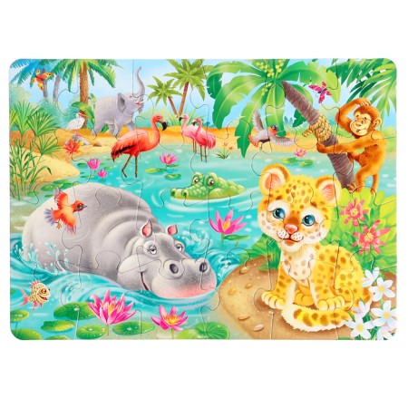Maxi-Puzzles 2 in 1 "Funny Animals No. 4", 15 and 24 elements-1