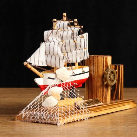 Souvenir ship on a stand, with two pencils 22*7*15cm-3