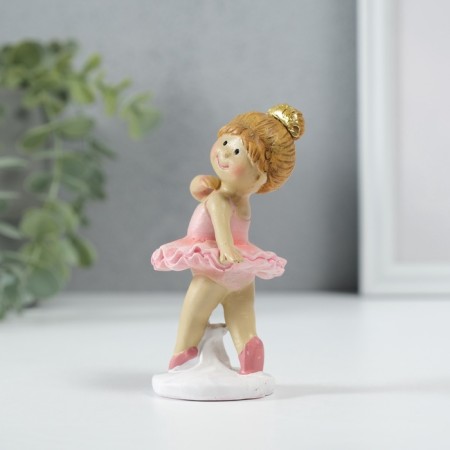 Souvenir Polystone "Girl Ballerina in the pink pack" 5x4.5x9.5 cm-1