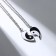Kulons on the detonated card "Demetrons" heart yin-yang, black and white color in silver, 45 cm