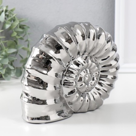 Souvenir ceramics "shell spiral" silver 20.5x6x16 cm-1