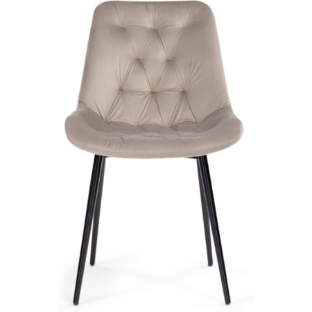 Chair on the Grass -Karkas Goyar Metal/velor, black/beige 51x61x82 cm-1