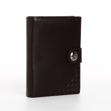 Male purse on Magnet, 3 in 1, for bills, auto documents and passports, brown color