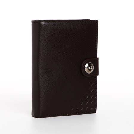 Male purse on Magnet, 3 in 1, for bills, auto documents and passports, brown color