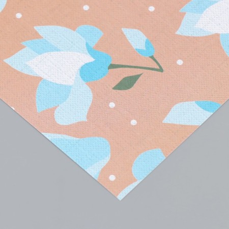 Scrapbooking paper "Pale blue flowers" density 180 grams set 10 pcs 15.5x17 cm-3
