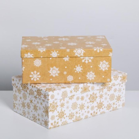 A set of boxes 10 in 1 “snowflakes”, 12 x 7 x 4 - 32.5 x 20 x, New Year-3