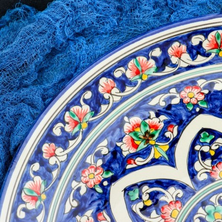 Largan Rishtan ceramics "Flowers", 36 cm, blue-3