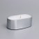 Candle in an oval candlestick of gypsum, 9.5x4.7x3cm, silver