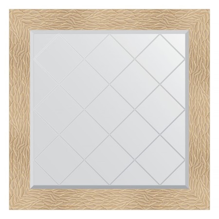 Mirror with engraving in the baguette frame, gold dunes 90 mm, 86x86 cm