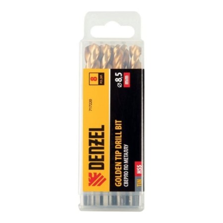 Drill Denzel 717220, 8.5 mm, HSS-Tin, Golden Tip, 8 pcs.-4