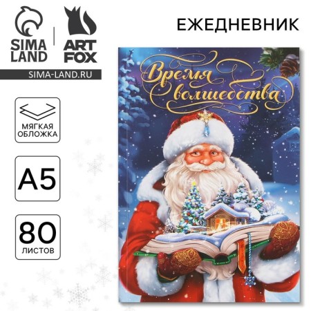 New Year. Diary in the thin cover A5, 80 liters of "time of magic"