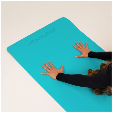 Fitness and yoga mat, 183x61x0.6 cm, gray/blue color-8