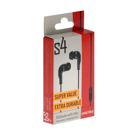Smartbuy S4 SBH-011 headphones, vacuum, microphone, 93 dB, 16 Ohms, 3.5 mm, 1 m, black-7