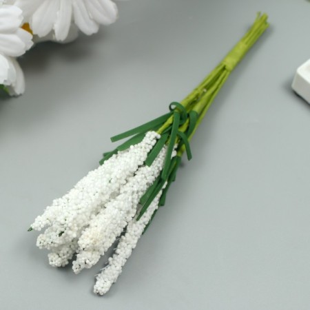 Decor for creativity "Ivan Tea" 1 bouquet = 10 white flowers 1.5x14 cm
