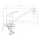 Decoroom DR71018 kitchen mixer, single -leaf, excess length 219 mm, chrome